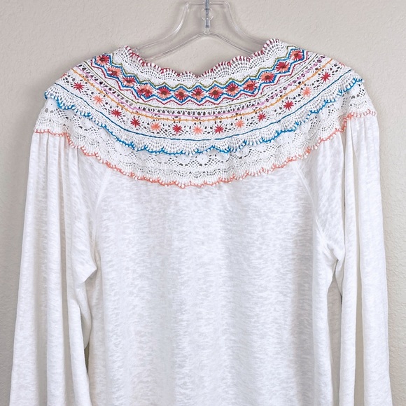 FREE PEOPLE Ivory Siesta Fiesta Ivory Top Medium - Picture 11 of 16